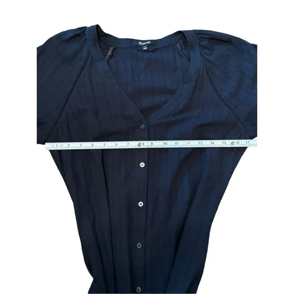 Madewell Tie-Waist Tiered Midi Dress in‎ Windowpane Sz 6 - Image 9