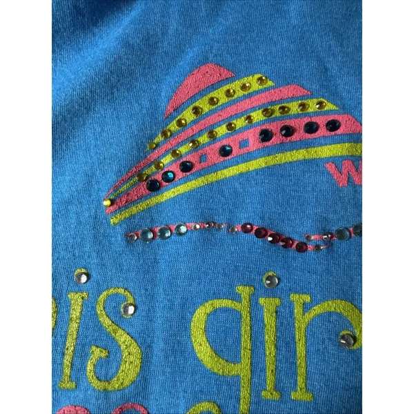 District Made Cruising with Friends T-shirt Women's XL Blue Graphic Print Top - Image 7