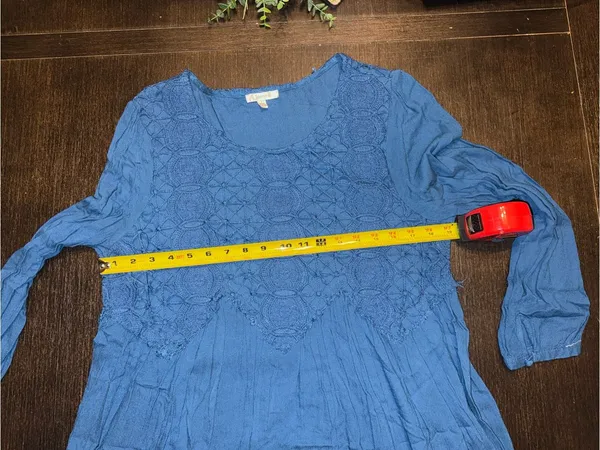 Jodifl Royal Blue Embroidered Boho Babydoll Tunic Dress Long Sleeve Flowy Mini - Image 4