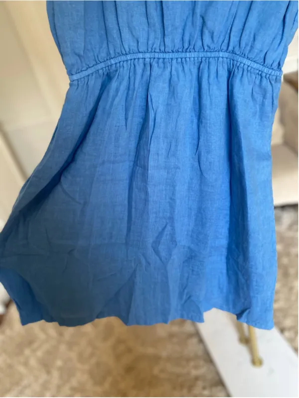 J Crew Linen Mini Dress Coastal Resort Vaca Sundress Quiet Luxury Parisian Clean - Image 4