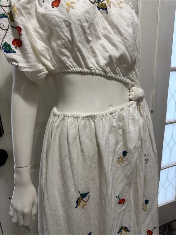FARM RIO Pitanga Embroidery One Shoulder Cut Out Maxi Dress Size S- $325 MSRP - Image 8