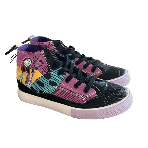 Disney Womens Sneakers Size 8 Black Purple Nightmare Before Christmas High Top - Image 2