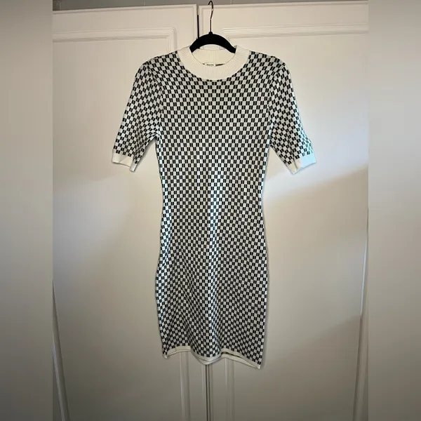 Abercrombie & Fitch Checkered Knit Sweater Mini Dress - Image 2