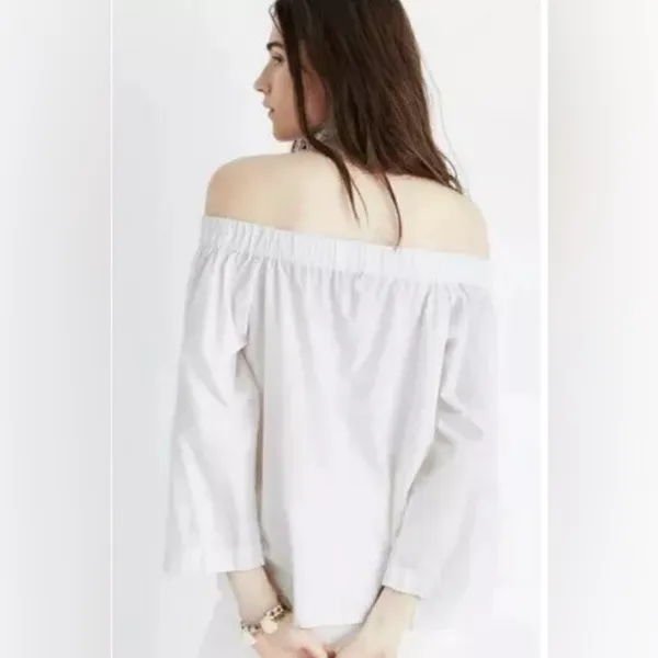 Madewell Off the‎ Shoulder Top 3/4 Sleeve 100% Cotton XXS Minimalist Classic EUC - Image 2