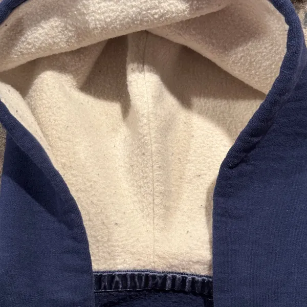 Abercrombie Full Zip Hoodie Jacket Y2K Spell Out Varsity Logo Preppy Navy Blue L - Image 7