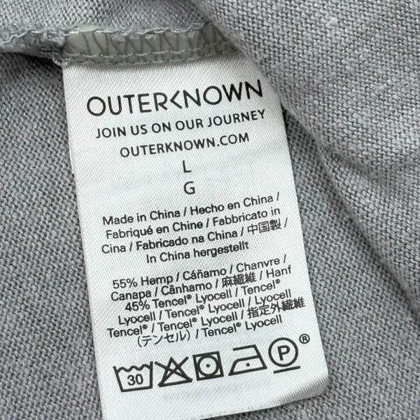 Outerknown Neptune Tee Shirt Maxi Dress Women Gray L Gray Hemp Tencel Side Slit - Image 8
