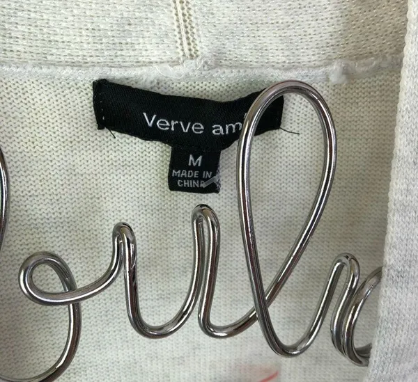 Verve Ami Gray Sweater Cardigan with button accent M - Image 4