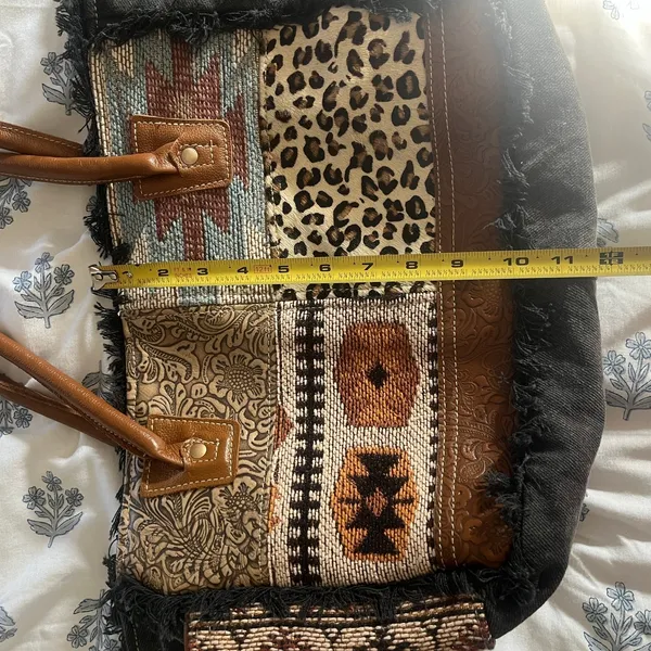 Myra Telluride‎ Tote Southwestern Aztec Animal Print Canvas Bag - Image 9