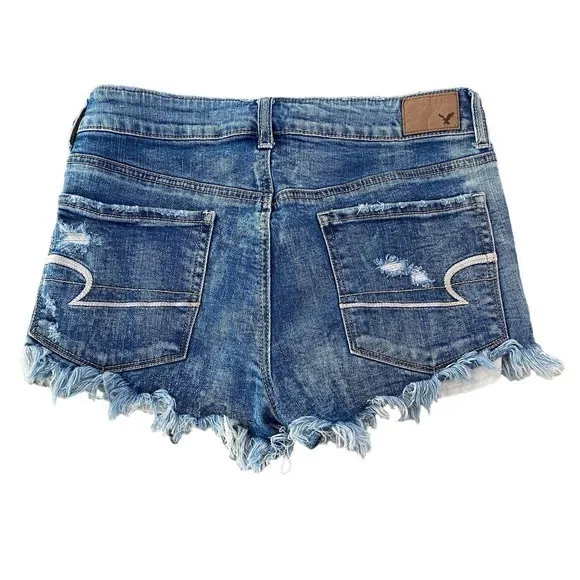 American Eagle High-Rise Shortie‎ Jean Short Size 6 - Image 2