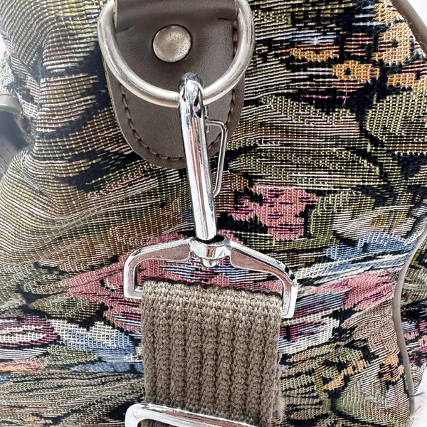 Vintage Tapestry Jacquard Duffle Bag by Leisure Handles and Shoulder Strap Small - Image 7