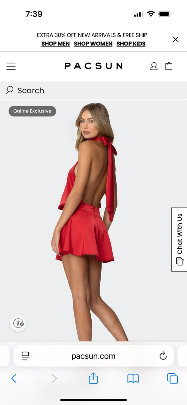 Edikted Scarf Halter Open Back Mini Dress - Image 2