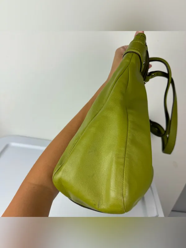 Coach Daisy Emma Green Leather Shoulder Bag Tote - Image 12