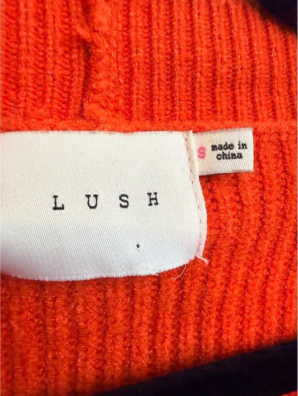 LUSH Women’s Small Colorblock Cable Knit Cropped Cardigan - Image 5