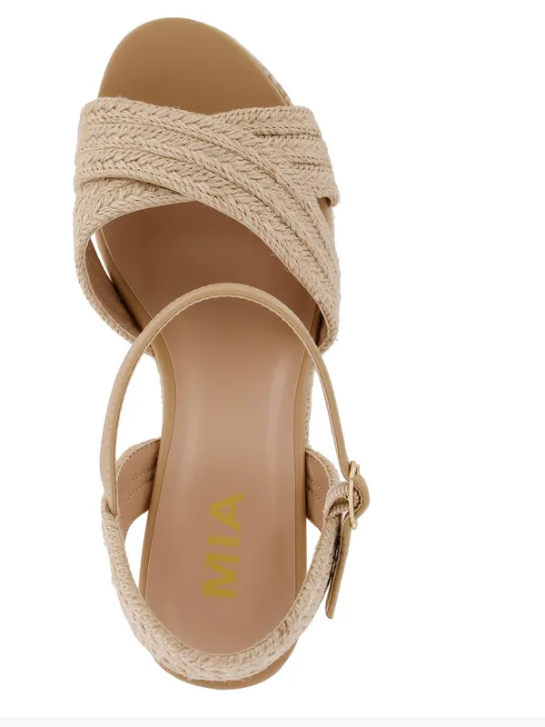 MIA Alouette Woven Wedges natural jute sandals size 7.5 NEW - Image 3
