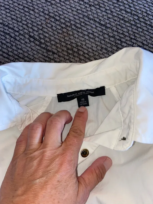 Marc New York Sht-Slv Button-up White Blouse, Sz XS - Image 5