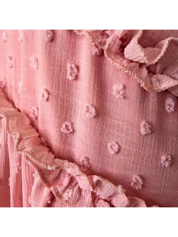 One and Only Collective Baby It's Pink Tiered V-neck Mini Dress Size Large NWT - Image 6