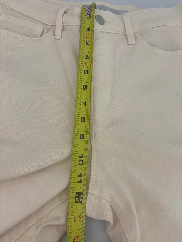 Athleta sculptek Skinny Jeans Cream Butter‎ Size 6 EUC - Image 6