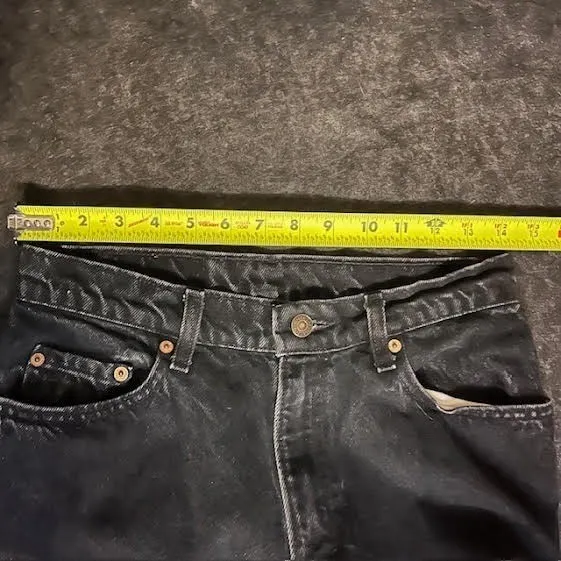 Vintage Levis 512 Slim Fit Tapered Leg Black‎ Acid Wash Jeans 11 M Made in USA - Image 6