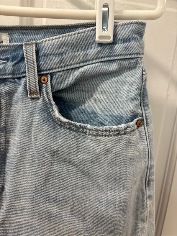 Aritzia Denim Forum Women’s Farrah Hi-Rise Wide Leg Jeans Size 28 Light Wash EUC - Image 2
