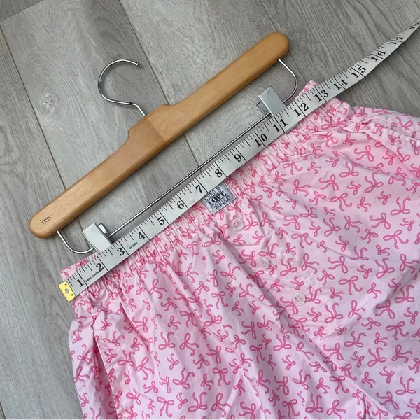 Bow Pajama Shorts cotton printed womens Pink (medium) loungewear sleep casual - Image 3