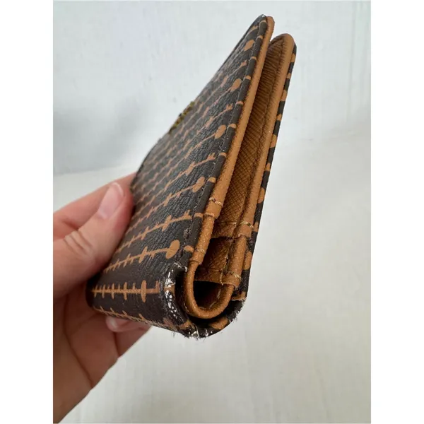 Fossil Tan Black Leather Fold Over Wallet Small Classic Women’s - Image 9