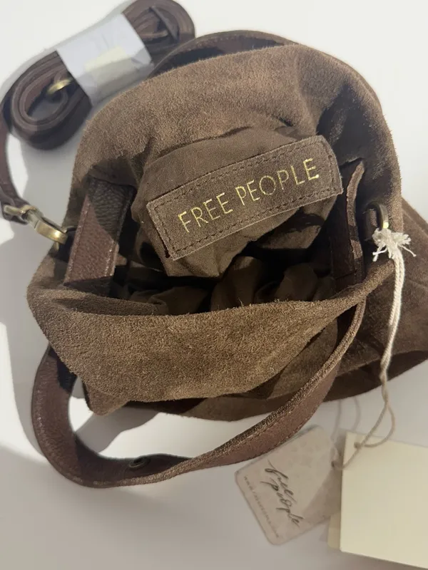 Free People Brown Suede Gathered Suki Mini Tote Bag - Women Bags NWT - Image 14
