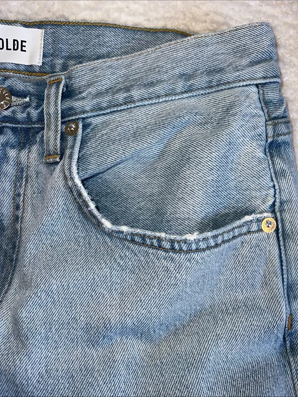 AGOLDE Cinched Hem Loose Taper Jeans Light Wash‎ Size 27 - Image 12