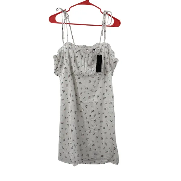Lulus Dress Women's Size XL Ruffle Cottage NWT Be a Wildflower White Floral Mini - Image 3