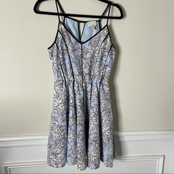 Anthropologie Greylin blue floral sheath dress‎ size small spring summer - Image 3