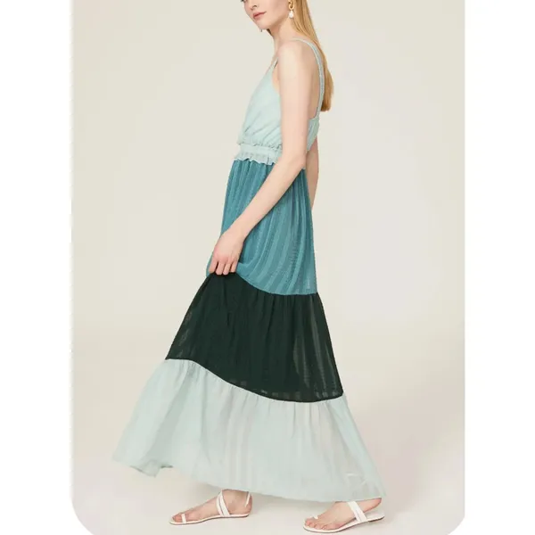 Slate & Willow Green Tiered Ruffle Maxi Dress MEDIUM Cottage Sundress Party $150 - Image 3
