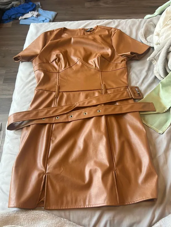 SheIn Brown Leather Dress - Image 4