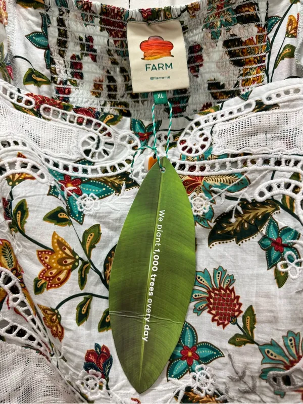 Nwt $198 Farm Rio Off-White Lace Botanicals Blouse Xl - Image 7