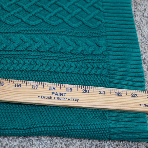 GAP Cable Knit Fisherman Crewneck Sweater Jewel Green‎ Raglan Women's M Cotton - Image 11