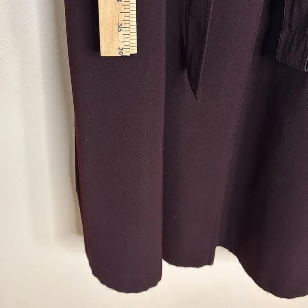 Vintage Jacqueline Ferrar Purple Trench Coat Women Size 12 Double Breasted +Belt - Image 10