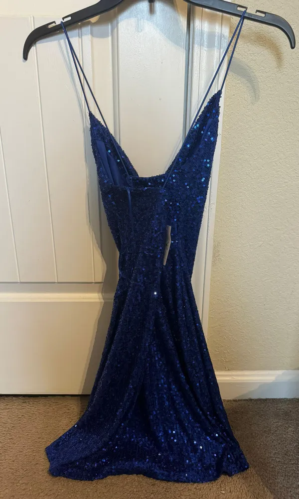 Blue Sparkle Mini Dress - Image 4