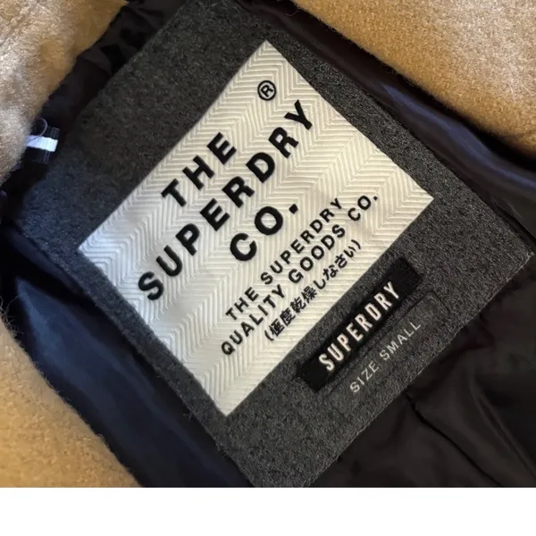 Superdry Istegade Coat Tan Wool Size Small - Image 7