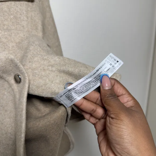 Zara Women Shacket Small Beige Oversized Snap Button‎ Front Cozy Winter - Image 7