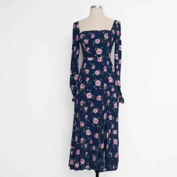 Sau Lee - Marianne‎ Floral Puff Sleeve Midi Dress. - Image 2