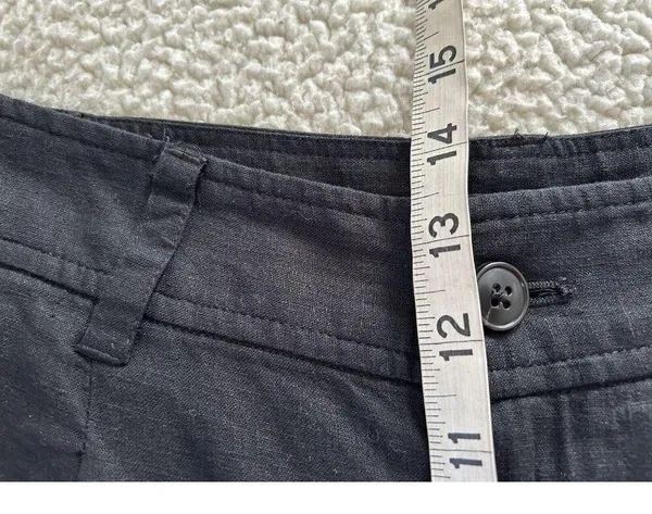 Madewell Womens Wide Leg Linen Blend Cargo Pants in True Black Size 6 - Image 10