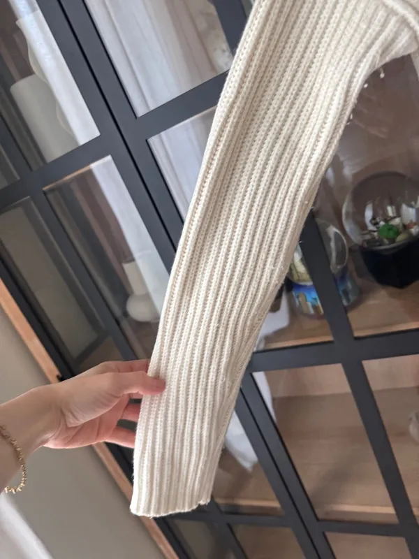 Abercrombie merino wool cardigan sweater ribbed cropped button down knit - Image 9