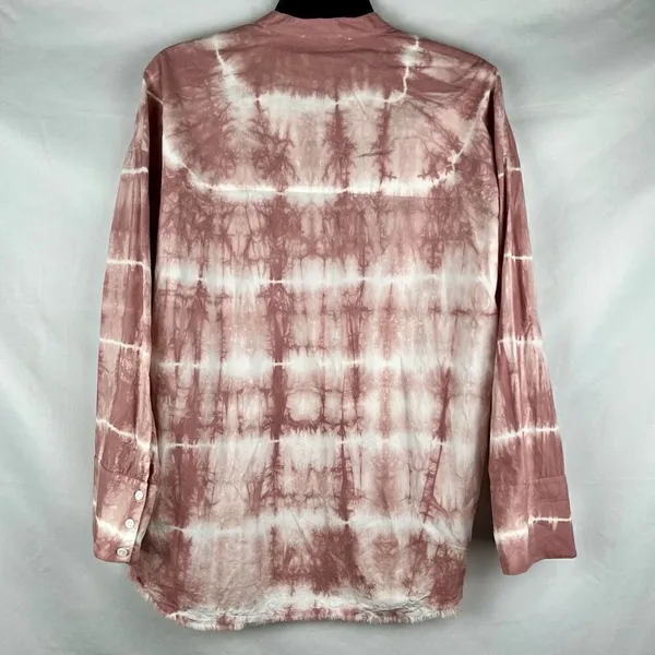 Zara Pink Tye Dye Button Down Blouse Medium - Image 3