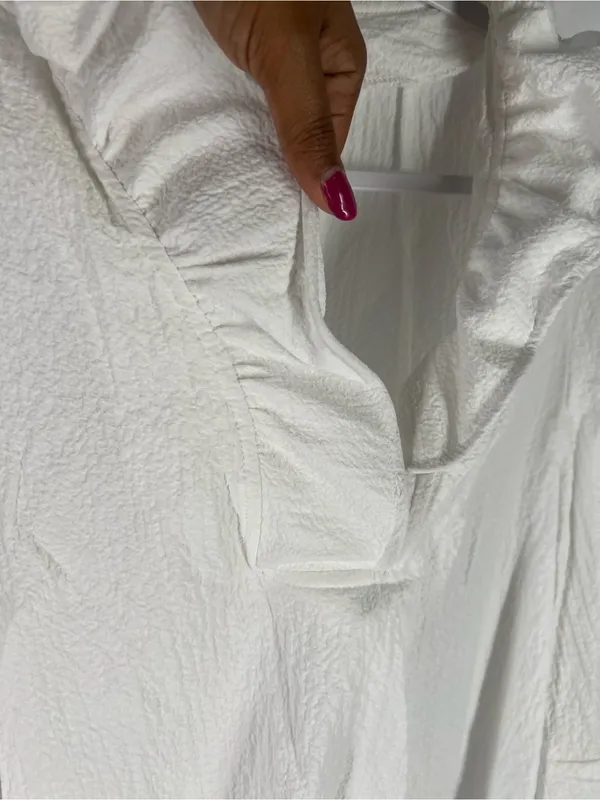 Moonlight Ruffle Collar Tunic Top - White - Image 5