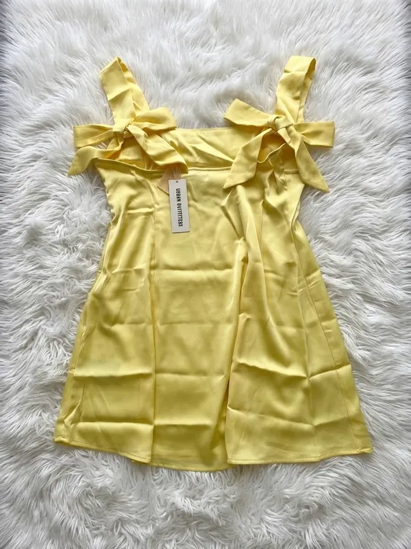 Urban Outfitters Bri Double Bow Satin Mini Dress - Image 2