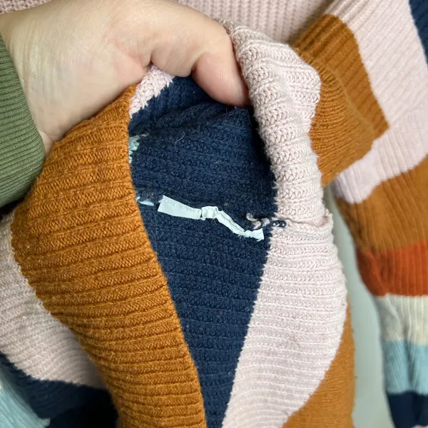 Madewell Thompson Womens Striped‎ Crewneck Sweater Long Sleeve Size S Pocket - Image 7