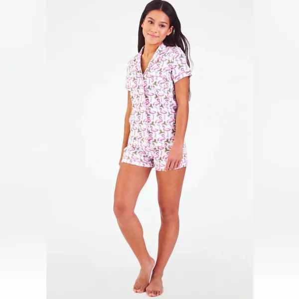 New With Tags Roller Rabbit Freddy Flamingo Polo Pajamas Sz M - Image 2