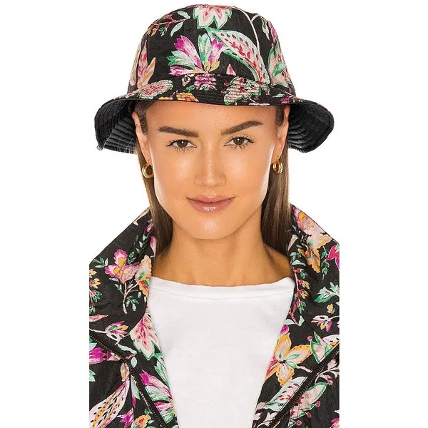 Isabel Marant Haley‎ Bucket Hat Black Floral Reversible - Image 4