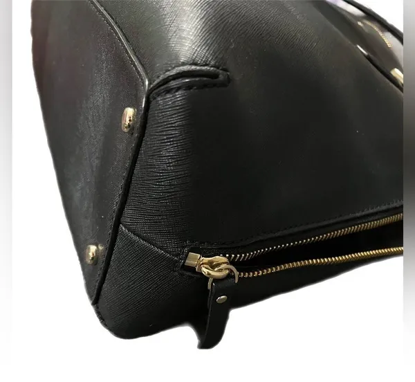 Kate Spade Patterson Drive Large Dome Satchel Black Leather Handbag Purse - Image 3