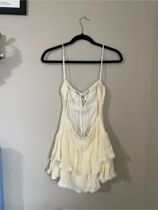 Beverly and Beck Nothing Else Matters Mini Dress Size S Light Yellow - Image 11