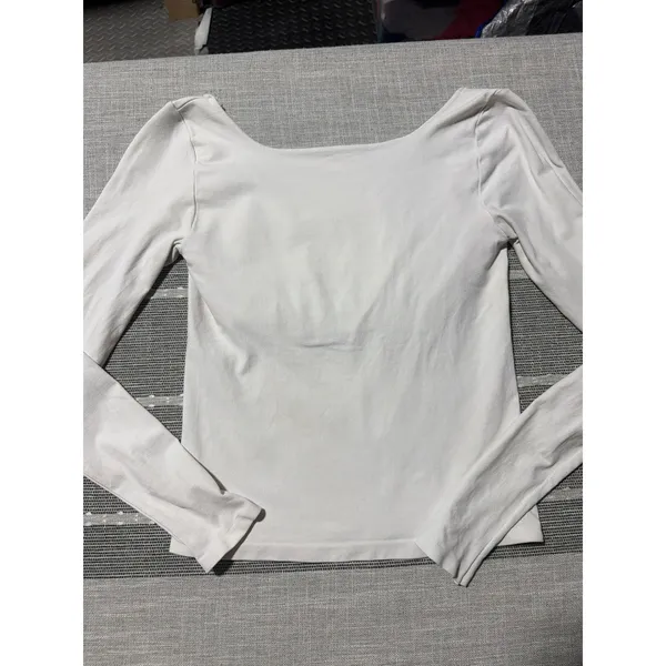 Free People Intimately Square Eye Seamless Long Sleeve Top White M/L - Image 5