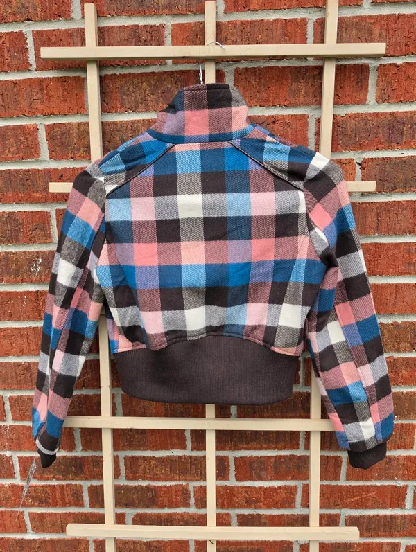 NEW Beverly Hills Polo Club Wool Blend Plaid Crop jacket Medium - Image 7